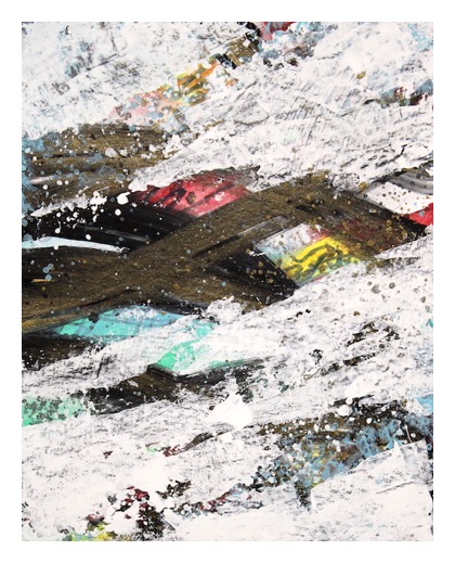 caught in a snowstorm abstract acrylic painting